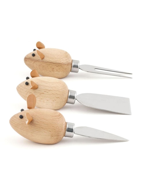 Set de cuchillos para quesos Kikkerland 3 piezas