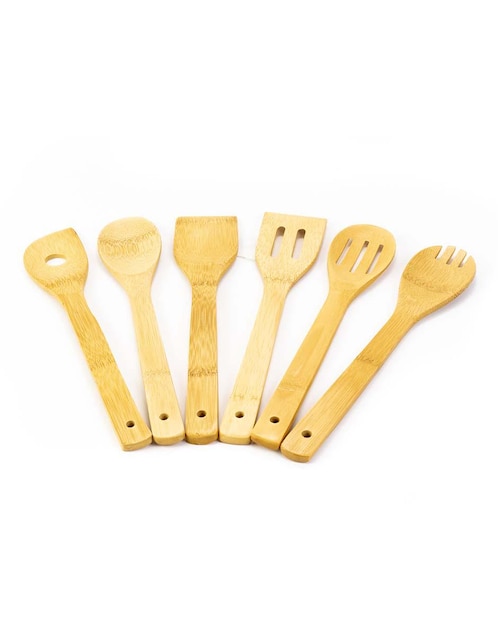 Set de 6 utensilios de bambú Good & Good