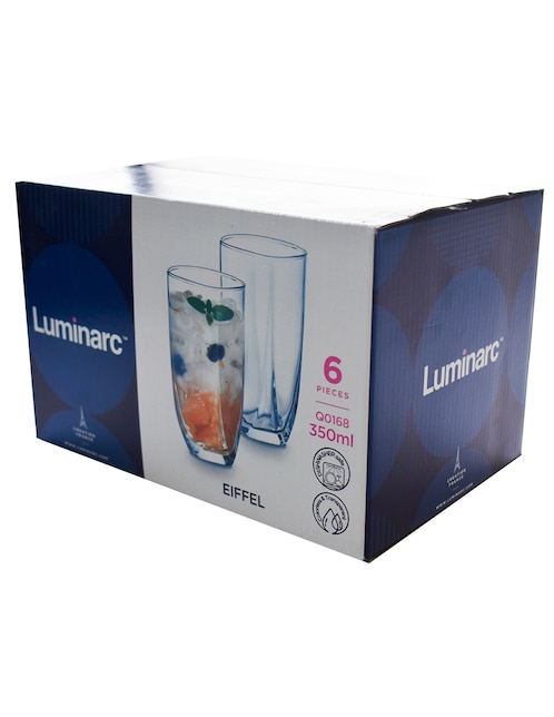 Set vasos Luminarc Eiffel de vidrio con 6 piezas
