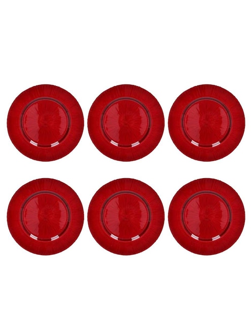 Set de 6 platos base Reimart vidrio