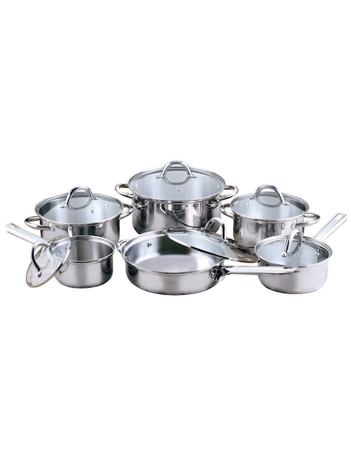 Batería de cocina Vasconia de acero inoxidable antiadherente 12 piezas