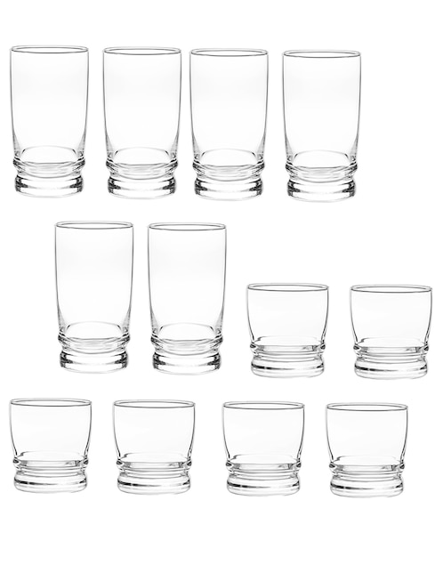 Set de 12 vasos Cristar de vidrio