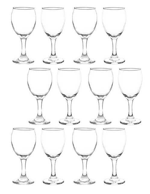 Set de copas para vino Aragon de vidrio 12 piezas
