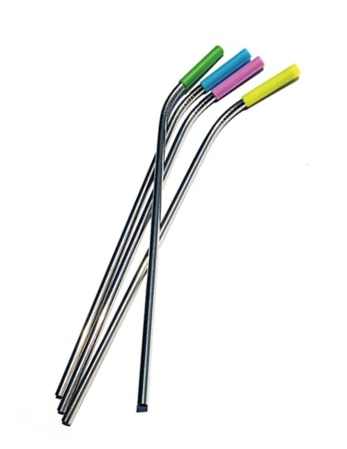 Popote Starfrit de acero y silicón con 4 piezas
