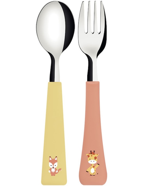 Set cubiertos Baby Frien de acero inoxidable 2 piezas 1
