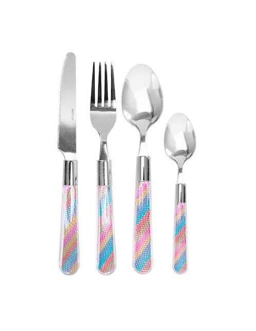 Set cubiertos Crown Baccara de acero inoxidable 17 piezas