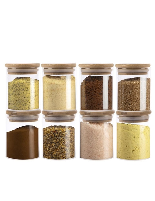 Set contenedores Zanetti Cocina de vidrio 8 piezas
