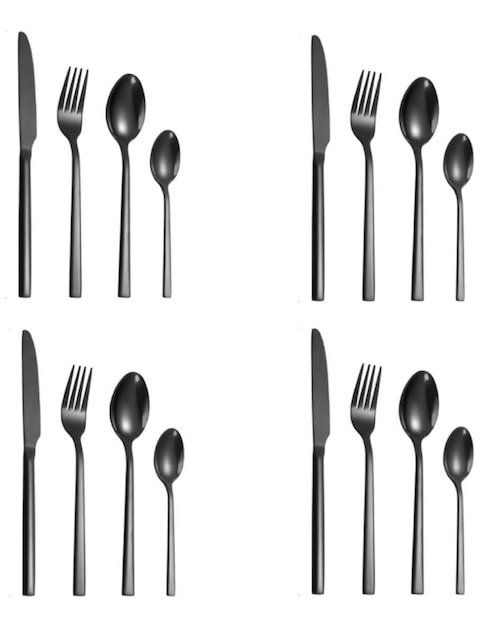 Set cubiertos Ellegance Houseware Minimalista de acero inoxidable 16 piezas