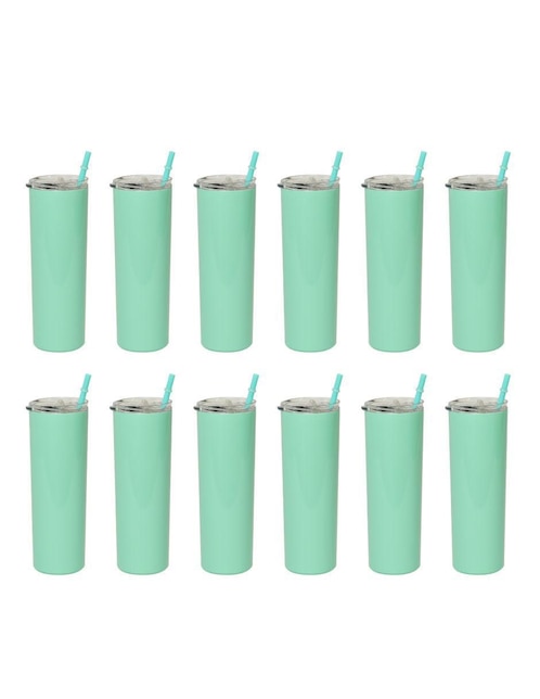 Set de vaso térmico de acero inoxidable Skinny con tapa rosca