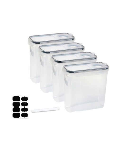 Set contenedores Bluelander de plástico 4 piezas