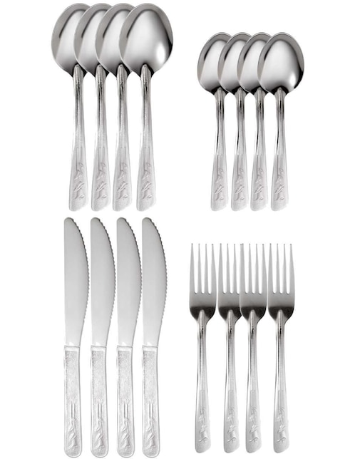 Set cubiertos Moven Maya de acero inoxidable 16 piezas