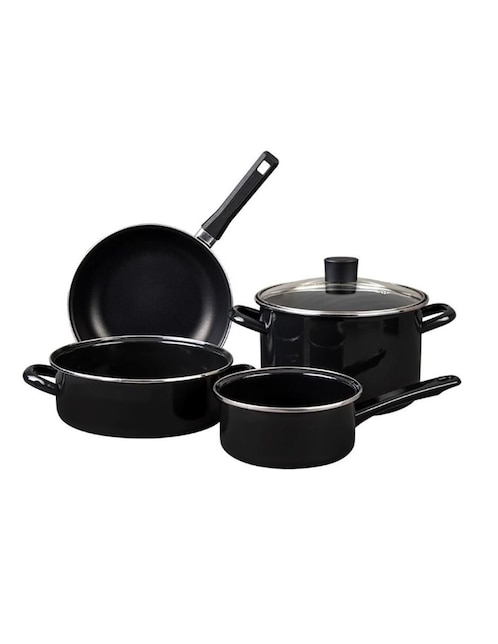 Batería de cocina Cinsa Mística de acero vitrificado antiadherente convencional 5 piezas