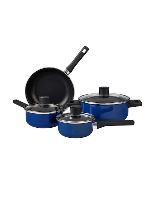 Batería de cocina Cinsa San Isidro de acero vitrificado antiadherente convencional 7 piezas