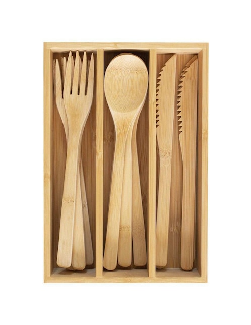 Set cubiertos Totally Bamboo de bambú 13 piezas