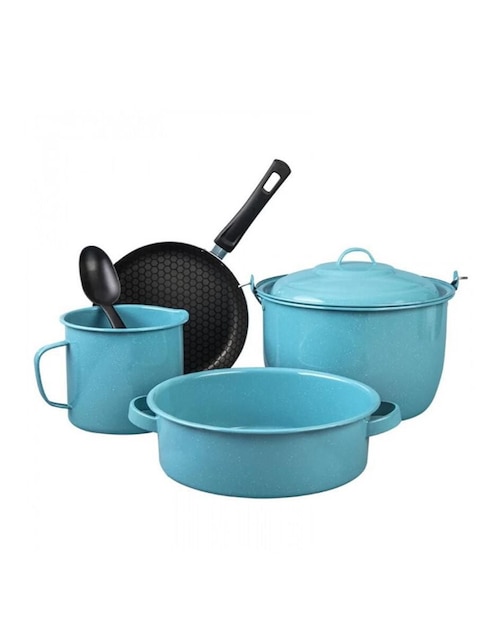 Batería de cocina Cinsa Sabinas de acero vitrificado antiadherente convencional 6 piezas