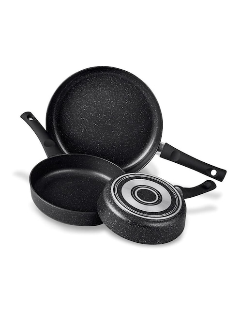 Set de sartenes Cinsa Roca Forjado de aluminio forjado 3 piezas