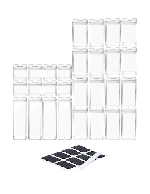 Set contenedores de plástico 28 piezas Set contenedores de plástico 28 piezas