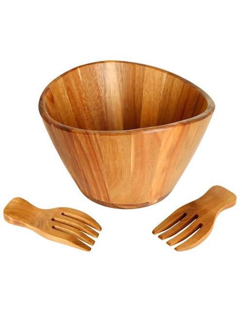Ensaladera Casa Litus artesanal de madera