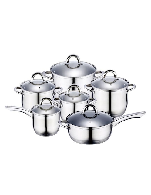 Batería de cocina Bergner de acero inoxidable 12 piezas