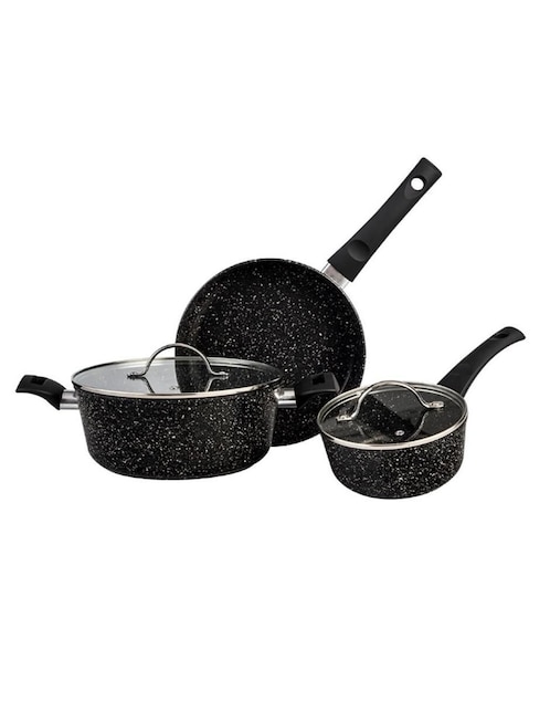 Batería de cocina Cinsa Forta Roca de aluminio anodizado antiadherente sin PFOA 5 piezas