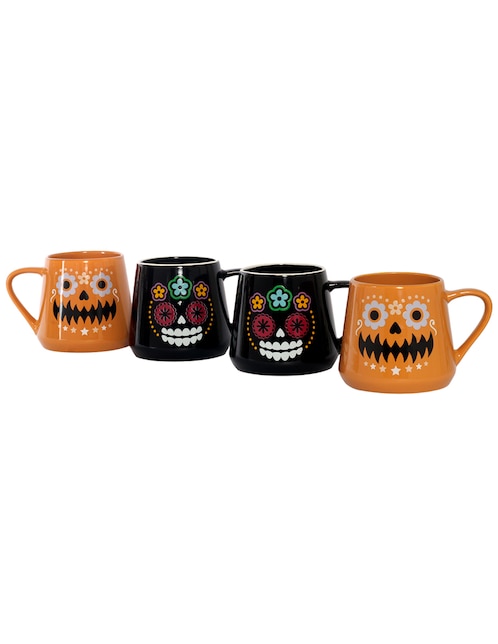 Set de tazas clásicas Crown Baccara Halloween 4 piezas