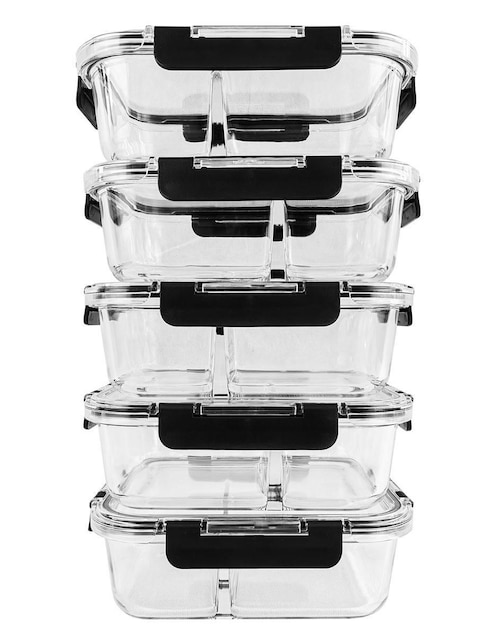 Set contenedores Brandtrendy de vidrio 5 piezas