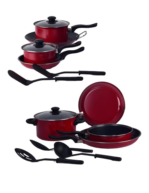 Batería de cocina Colorhome ColorSteel de acero antiadherente sin PFOA 16 piezas