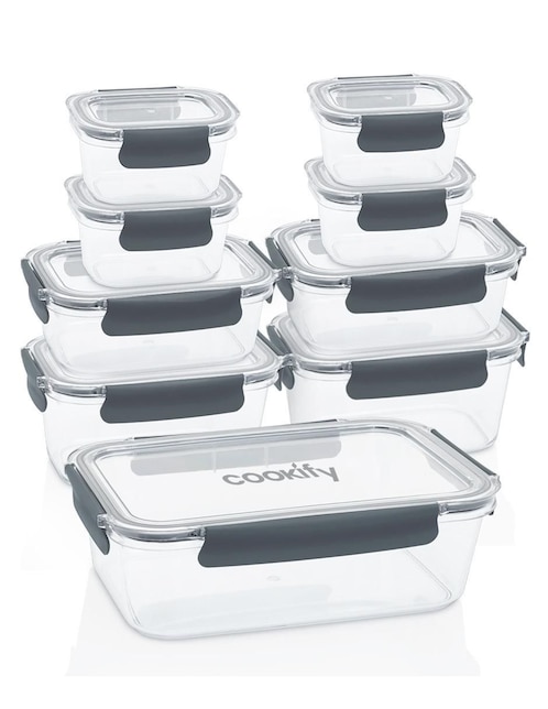 Set contenedores Cookify de plástico 18 piezas
