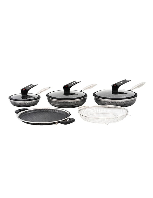 Batería de cocina Flavorstone Samurai de acero inoxidable antiadherente combinado 8 piezas