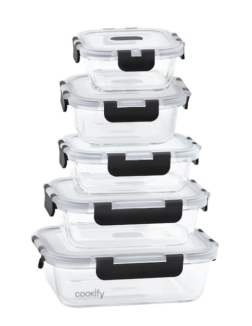 Set contenedores Cookify de vidrio 10 piezas
