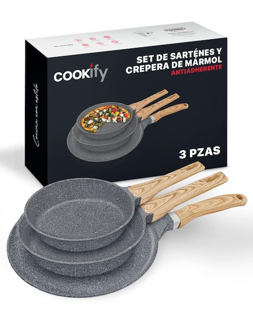 Set de sartenes cookify sin familia mármol