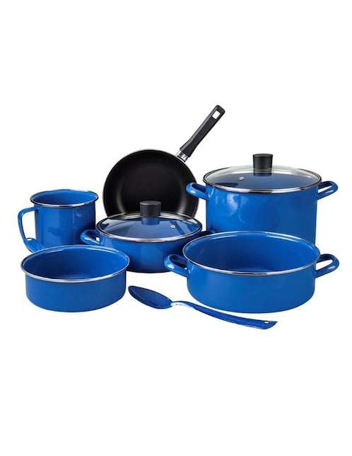 Batería de cocina Cinsa Millenium de acero vitrificado antiadherente convencional 9 piezas