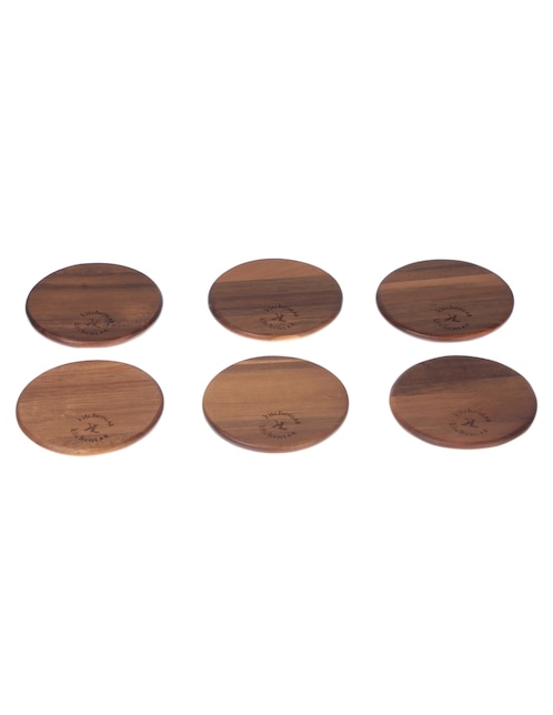 Set de portavasos Kitchen Lab de madera 7 piezas