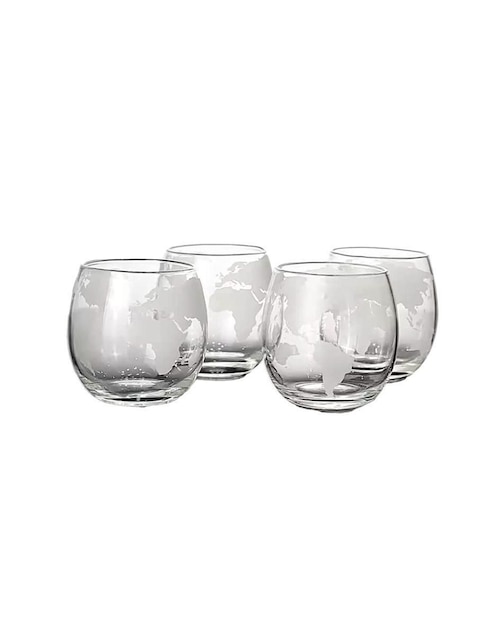 Set vaso Doble Pack Bluelander de vidrio con 4 piezas