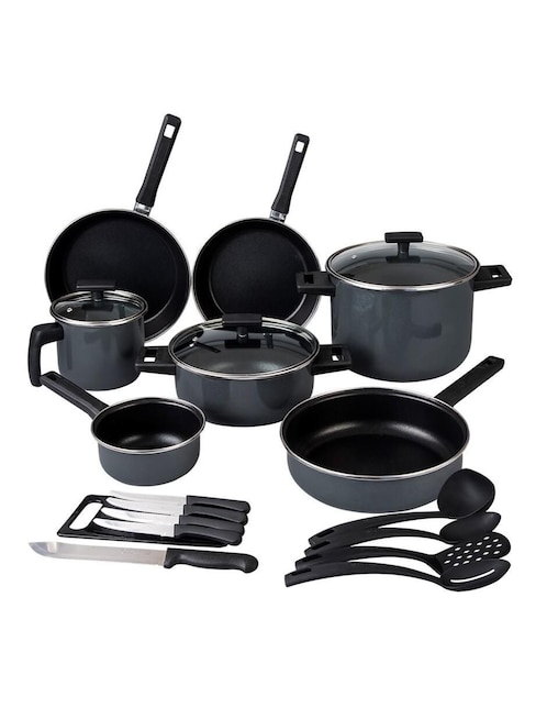 Batería de cocina Cinsa Duramax de acero vitrificado antiadherente convencional 20 piezas