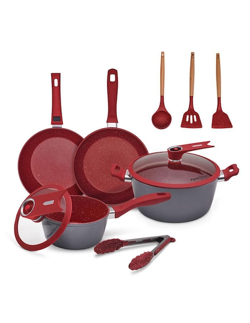 "batería de cocina" flavorstone flavorstone light grande set 10 piezas "de" acero inoxidable "antiadherente" combinado 10 piezas "piezas"