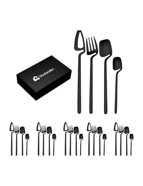 Set cubiertos Bluelander de acero inoxidable 24 piezas