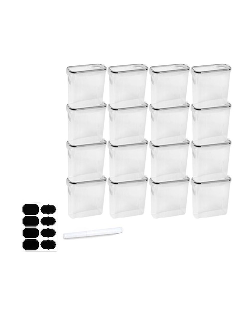 Set contenedores Bluelander de plástico 16 piezas