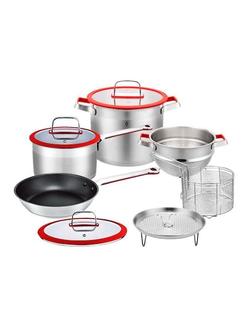 Batería de cocina Bogner BCPS05-BFP24L-BSP1 de acero inoxidable antiadherente combinado 9 piezas