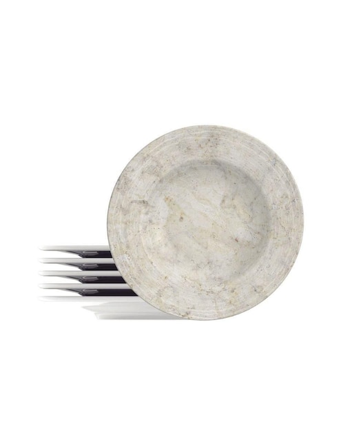 Set platos Tramontina Travertino de porcelana para 6 personas