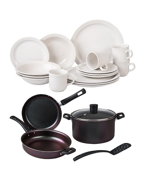 Batería de cocina Cinsa Aura de aluminio antiadherente thermocell 21 piezas
