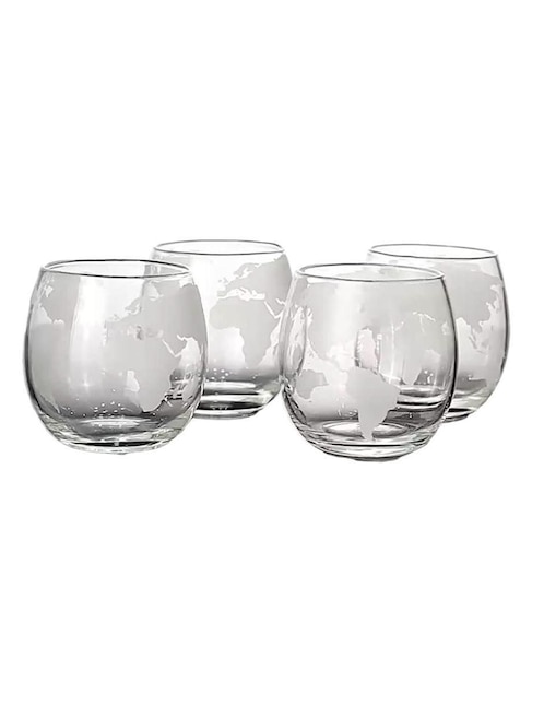 Set vaso Doble Pack Bluelander de vidrio con 4 piezas