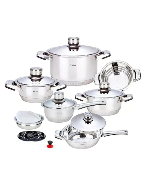 Batería de cocina Z-Line de acero inoxidable 16 piezas Batería de cocina Z-Line de acero inoxidable 16 piezas