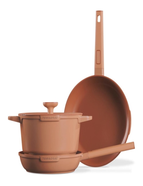 Batería de cocina Inova Terracoat de aluminio antiadherente minerales naturales 4 piezas