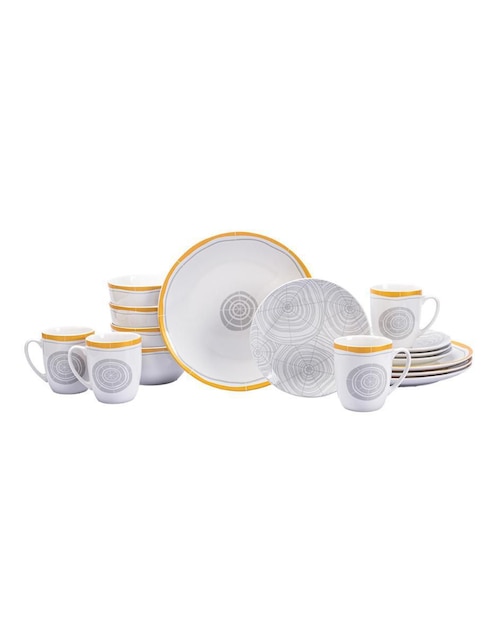 Vajilla cerrada Crown Baccara graywood de porcelana para 4 personas