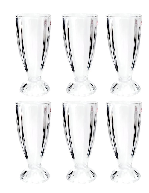 Set de copas para malteada Vencort de vidrio