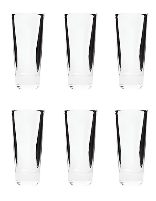 Set de tequileros Vencort de vidrio con 6 piezas