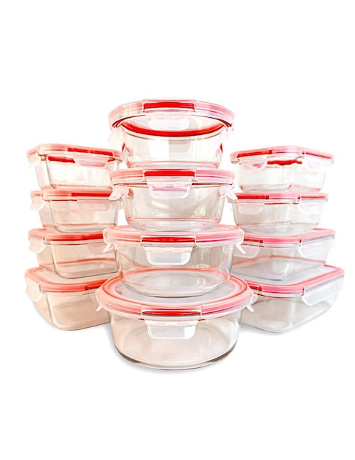 BRANDTRENDY Set contenedores Brandtrendy de vidrio 12 piezas