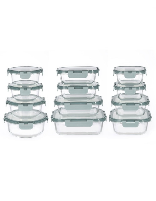 Set contenedores Heuman Brand de vidrio 12 piezas