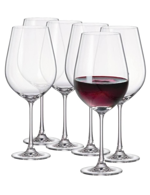 Set de copas para vino Bohemia Columba de vidrio